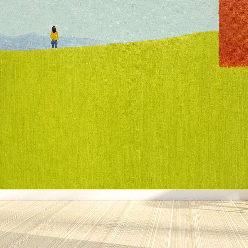 Capacious Meadow Mural Wallpaper Modern Artistic Non-Woven Material Wall Covering