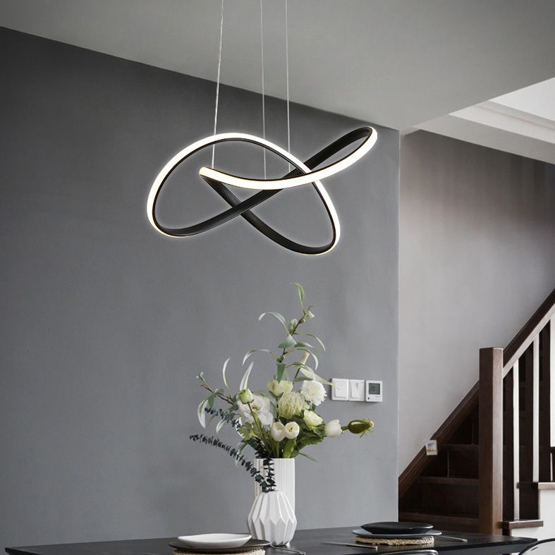 Geometric LED Adjustable Pendant Light in Modern Singular Style Aluminium Ceiling Light for Living Room