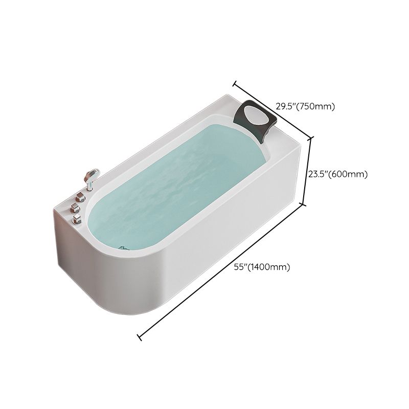 Acrylic Soaking Bathtub Antique Finish Rectangular Back to Wall Bath Tub