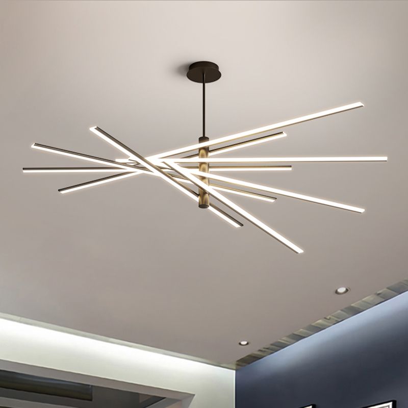 Lineaire woonkamer kroonluchter acryl -eenvoud LED -ophanging verlichting armatuur