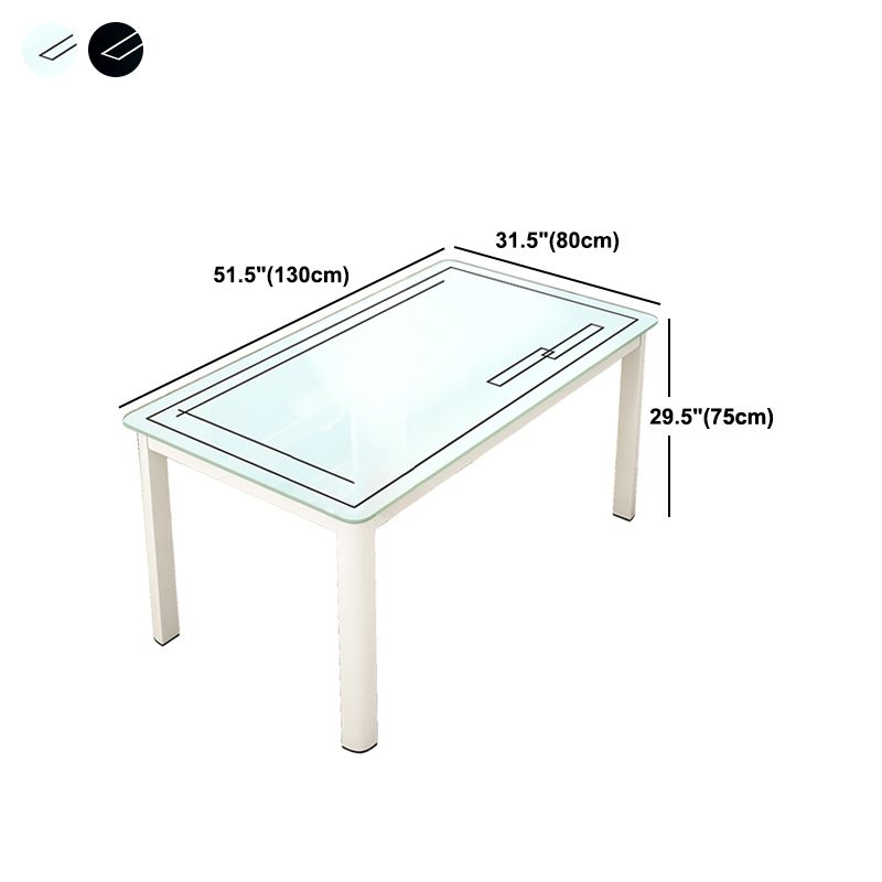 Modern Glass Dinning Table Rectangle Dining Table for Kitchen