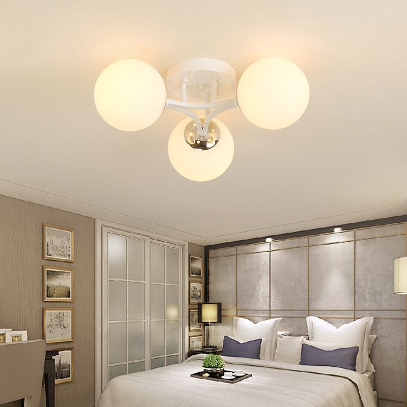 Glass Ball Shape Flush Ceiling Light Modern Multi Lights Flush Light Fixtures