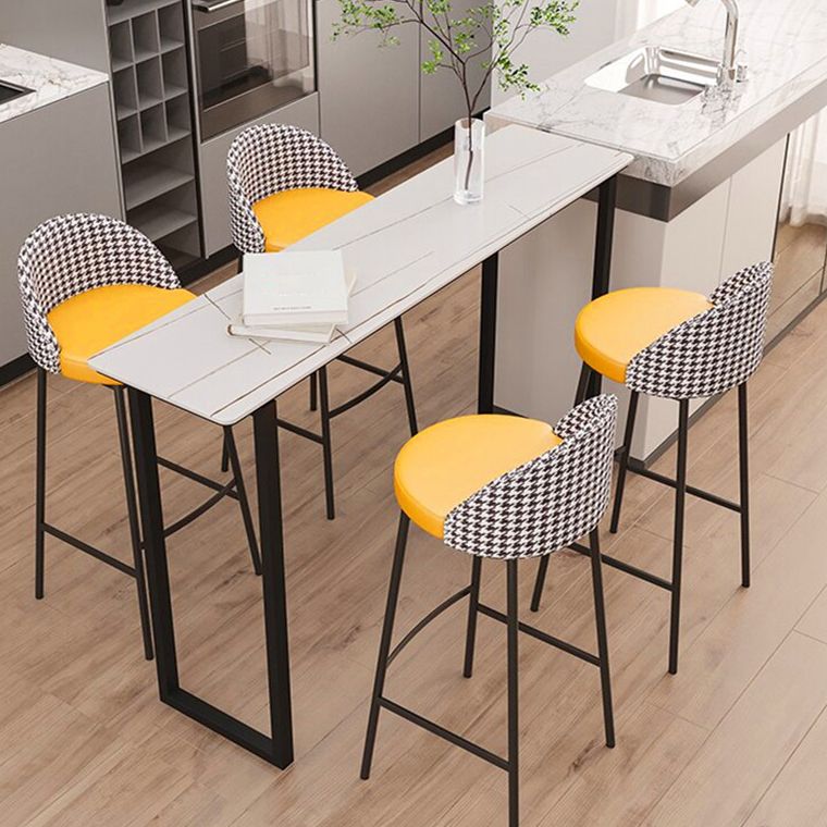 Modern Rectangle Sintered Stone Table Dining Bar Counter Table for Kitchen