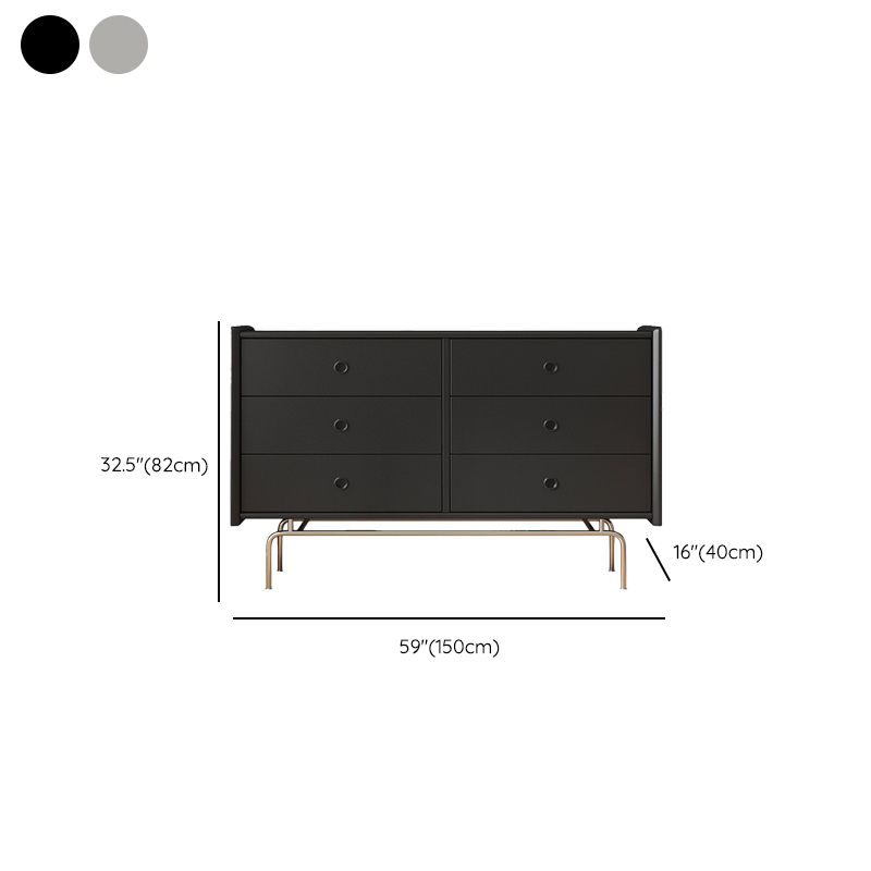 Ultra-Modern Double Dresser Solid Pine Storage Chest Dresser for Bedroom