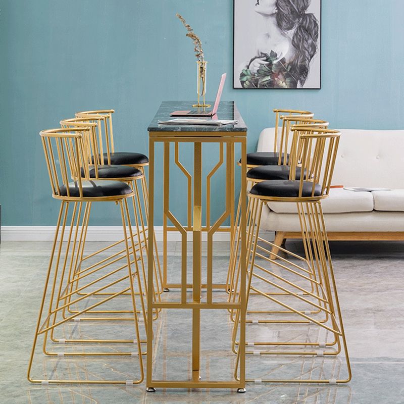 Glam Bar-height Table with Gold Legs and Metal Base Bar Table