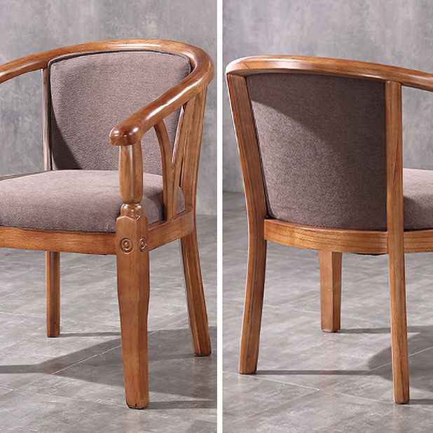 Silla de comedor tradicional de madera maciza, sillón de comedor de lino para restaurante
