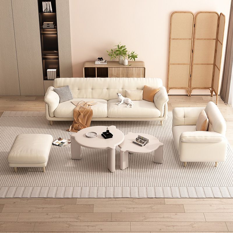 Contemporary Fabric Tufted Flared Arm Living Room Standard Seating