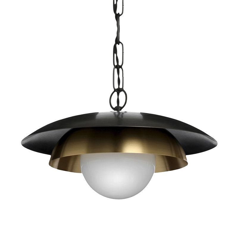 Metal Ball Ceiling Lamp Contemporary 1 Head Brass Pendant Light Fixture for Porch
