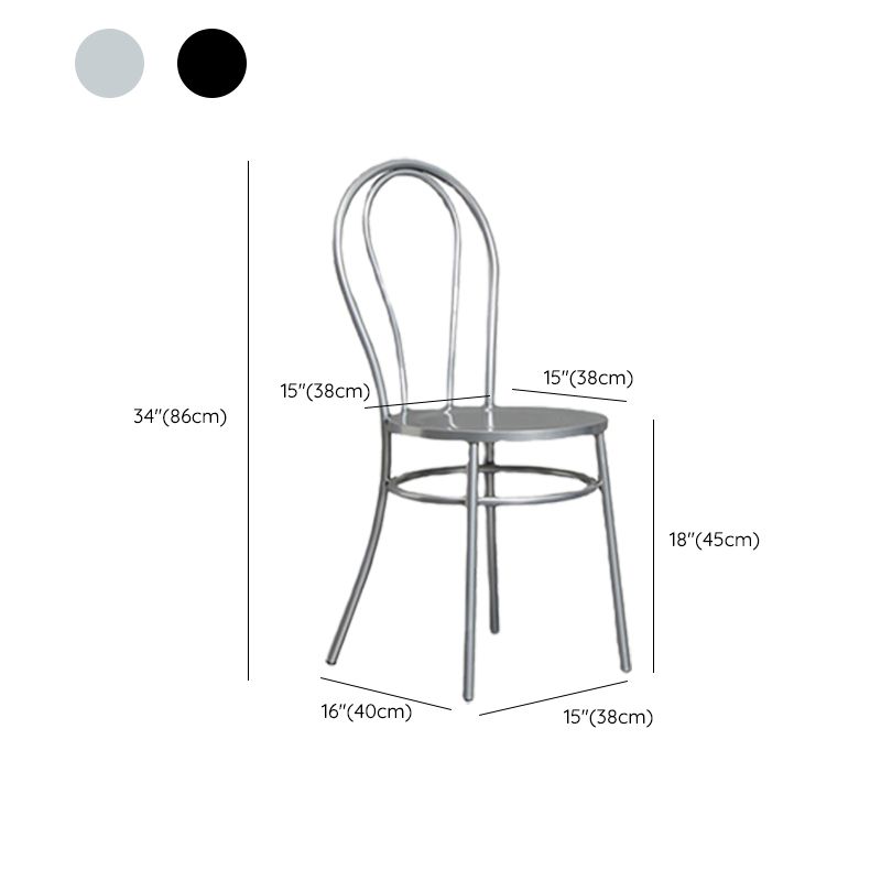 Industrial Windsor Back Armless Chair Metal Dining Room Chairs