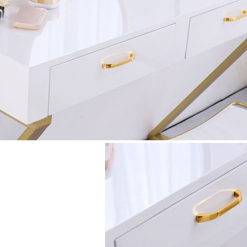 Glam Dresser with 2 Storage Drawers White Vanity Table for Bedroom