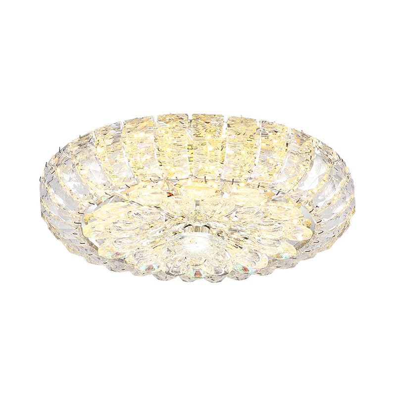 8"/12" W LED Flushmount Light Simplicity Corridor Ceiling Flush Mount with Round Clear Crystal Block Shade