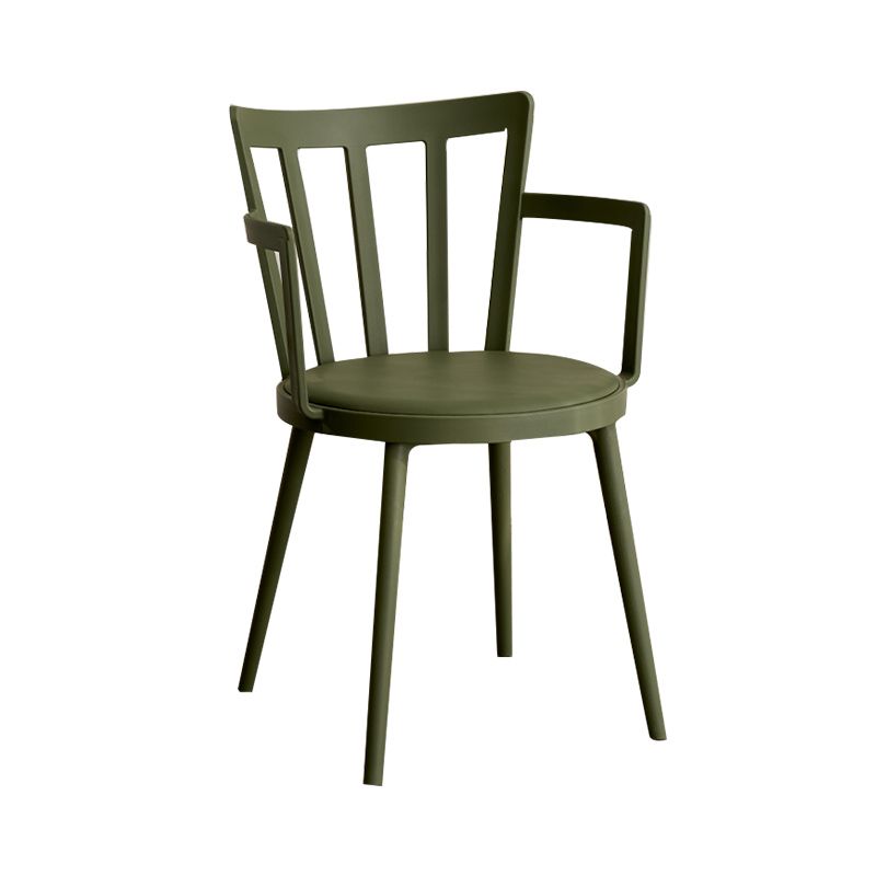 Contemporary Style Arm Chair Plastic Winsor Back Indoor Chair for Dining Room