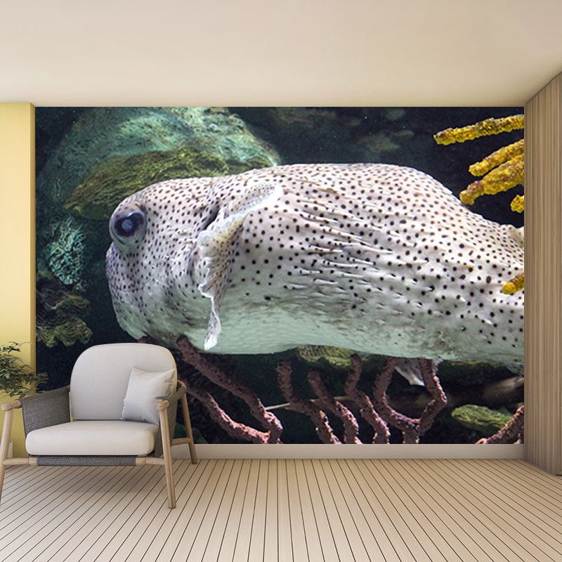 Vintage Wall Mural Tropical Fish Pattern Sitting Room Wall Mural