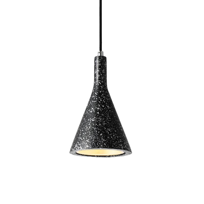 Luz de techo de colgante de trompeta Cemento nórdico 1 claro negro/blanco/marrón Luz colgante