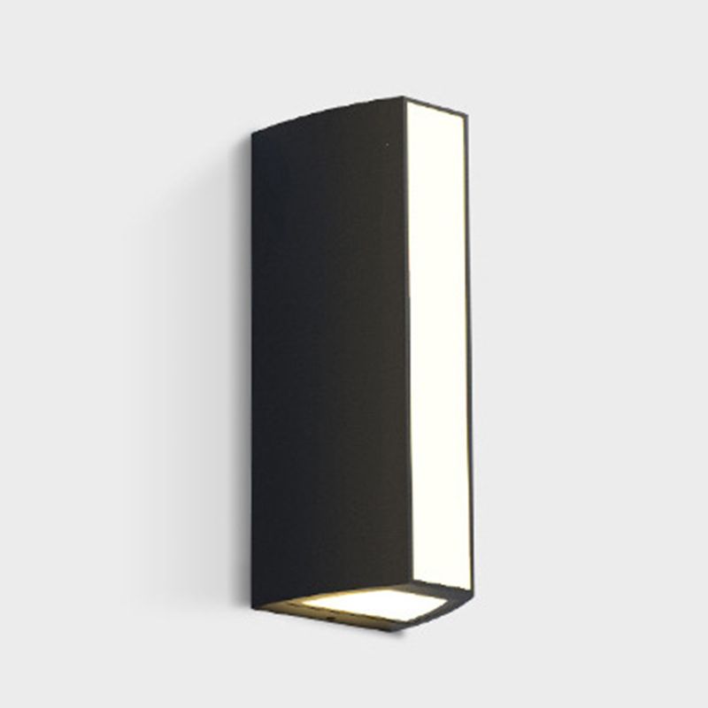 Single Contemporary Black Wall Mounted Sconce Rectangle LED Wall Light
