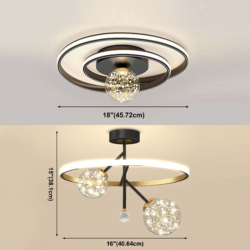 Geometrie Flush Mount Light Armaturen Modern Semi Flush Plafond Verlichting Metaal