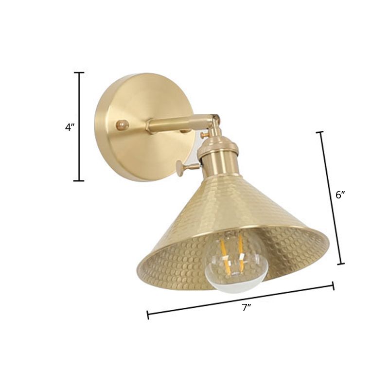 1 Idee per illuminazione a parete cono leggero lampada montata a parete in metallo industriale per letto