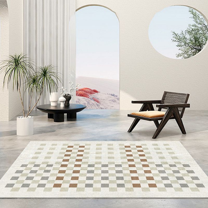 Modern Green Rug Polyester Circle Rug Stain Resistant Indoor Rug for Drawing Room