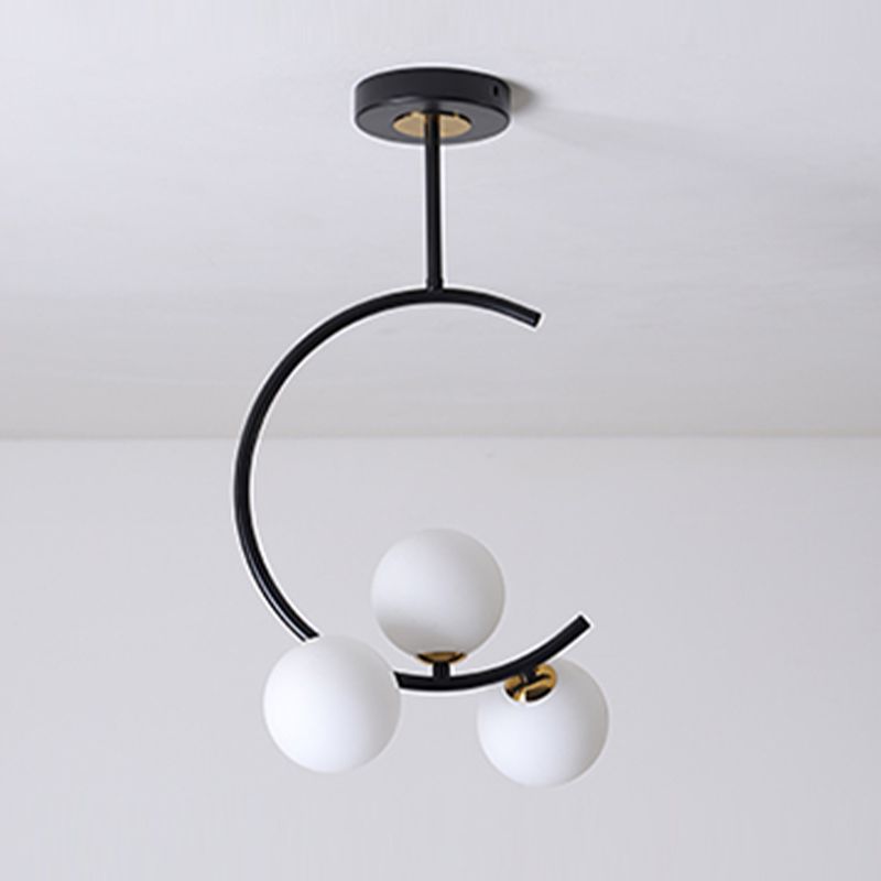 Modern Simple Metal Ceiling Light Ball Shape Ceiling Lamp for Bedroom
