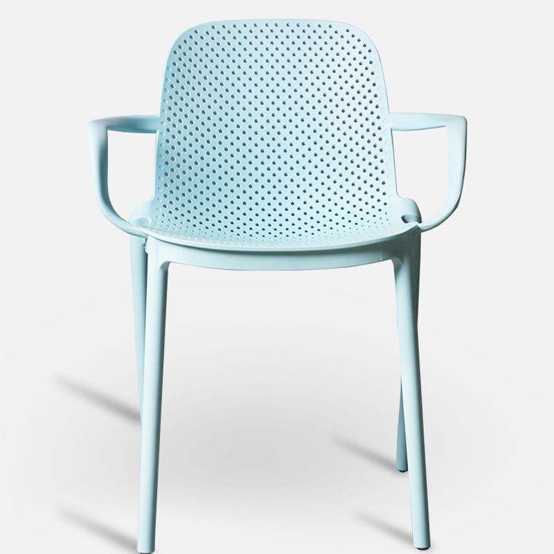 Modern Stackable Chair Dining Open Back Arm Chair with Plastic Legs for Kitchen