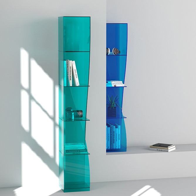 Modern Style Closed Back Bookshelf Vertical Acrylic Bookcase