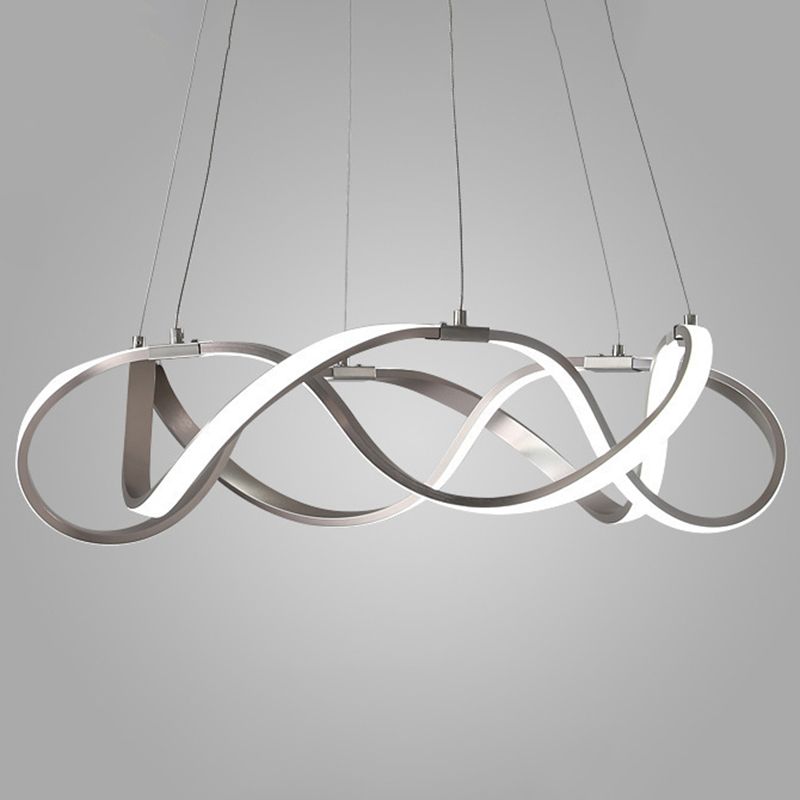 Aluminium LED Hanging Lamp in Modern Luxury Style Acrylic Linear Pendant Light for Living Room