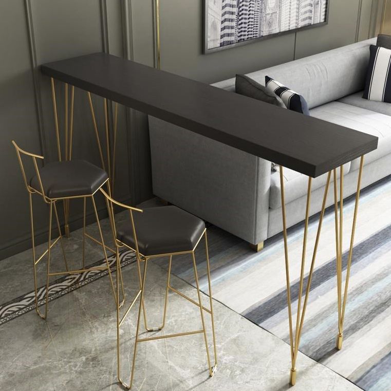 Glam Style Rectangle Counter Set 1/3 Pieces Solid Wood Bistro Set for Indoor