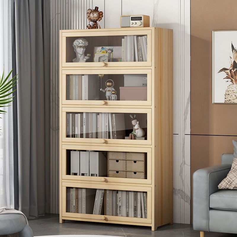 Contemporary Bookshelf Standard Wooden Closed Back Bookcase with Shelves