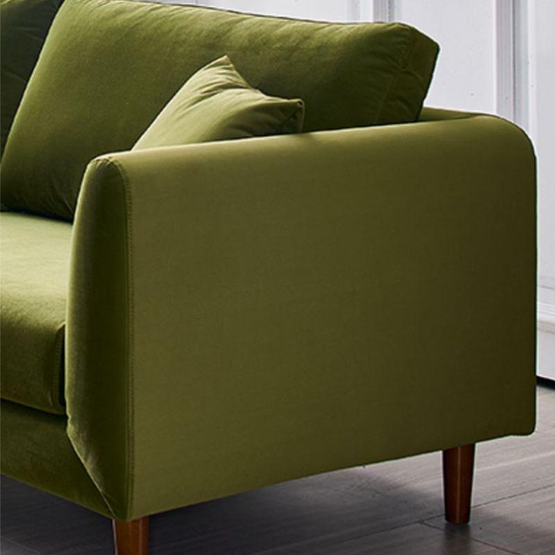 33.46" H Contemporary Velvet Square Arm Sofa with Pillows for Living Room