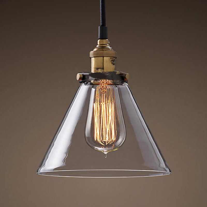 1-licht vintage glazen hanger lamp metalen lamphouder ontwerp industriële stijl verlichtingsarmatuur voor gang gang
