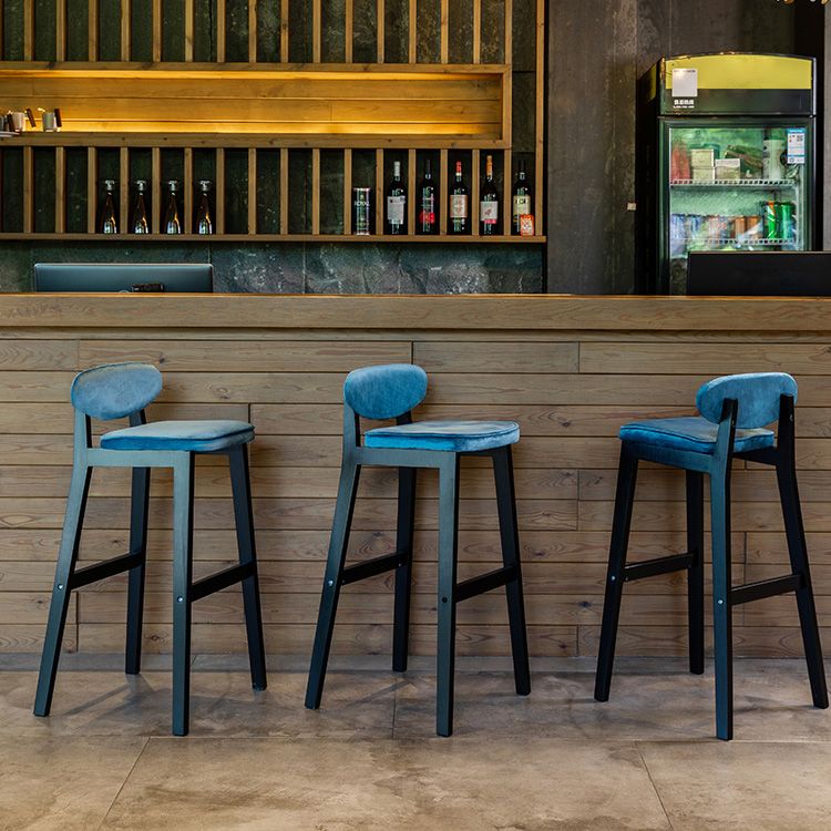 Contemporary Bar-stool Square Counter Bar Stool with Wooden Legs for Kitchen
