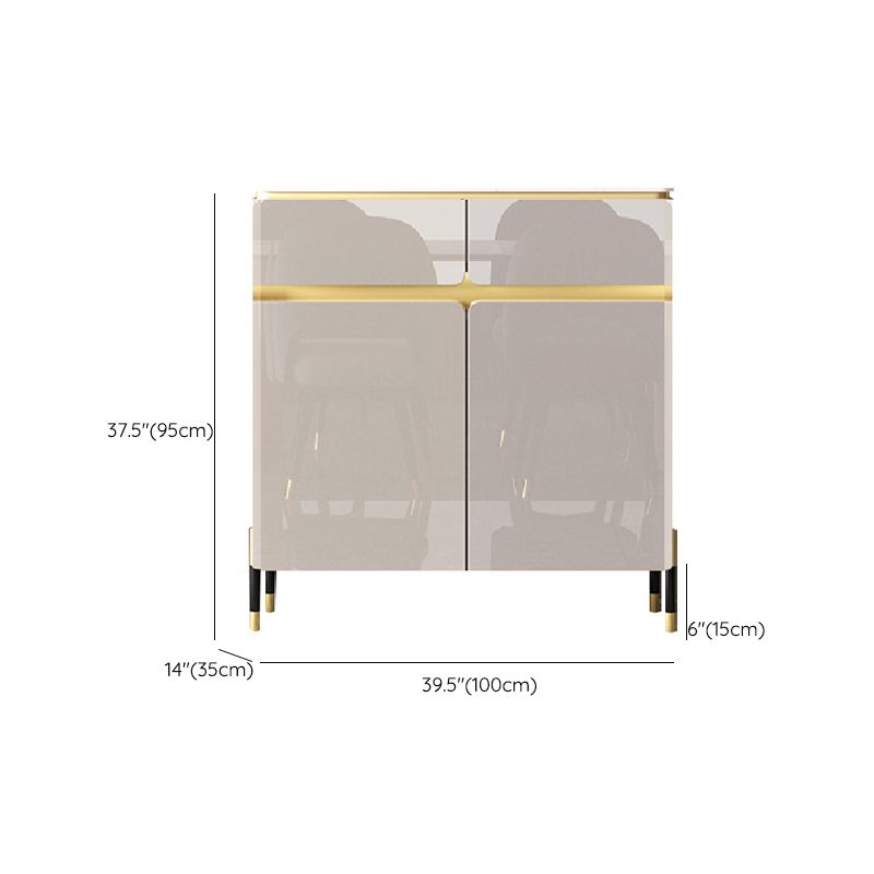 Glam Sideboard Table with Drawers Stone and Engineered Wood Dining Server