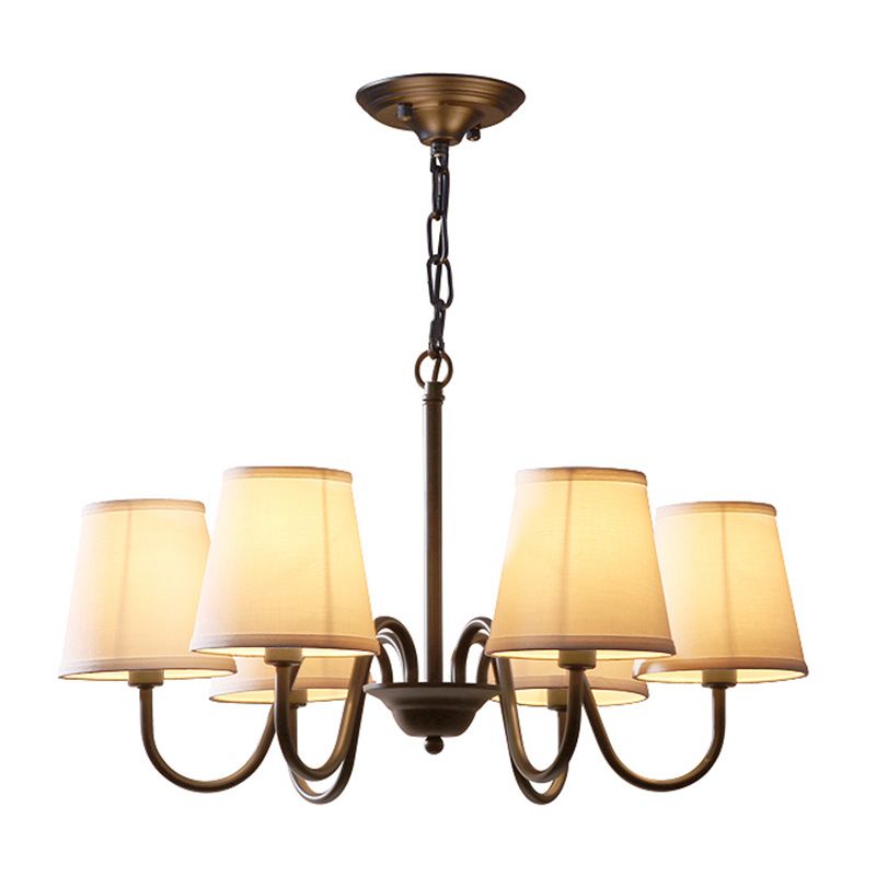 Multi-head hangende verlichtingsarmaturen Amerikaanse stijl kroonluchter hanglamp met stofschaduw