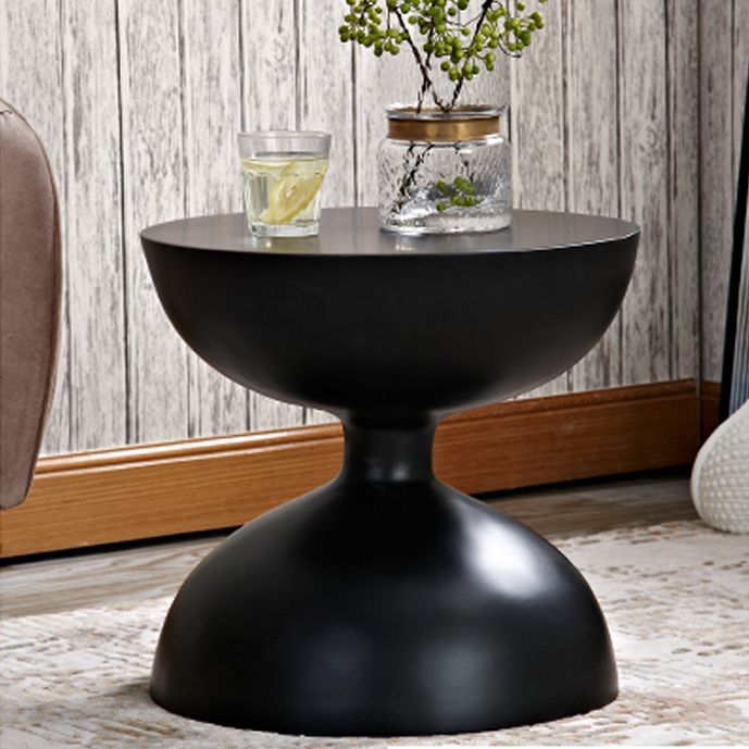 Round Old Solid Wood Table with Pedestal Base Design French Country Style Side Table