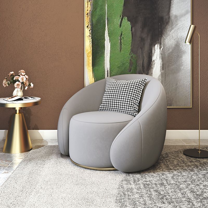 Contemporary Faux Leather Chair Solid Color Sloped Arms Chair
