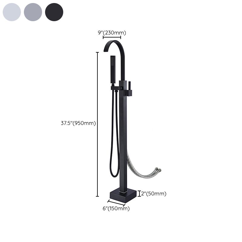 Freestanding Bathtub Faucet Floor Mounted One Lever Handle with Hose
