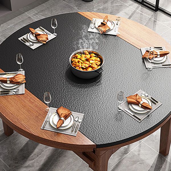 Modern Style Stone Dining Table Round 4 Legs Dining Site Table