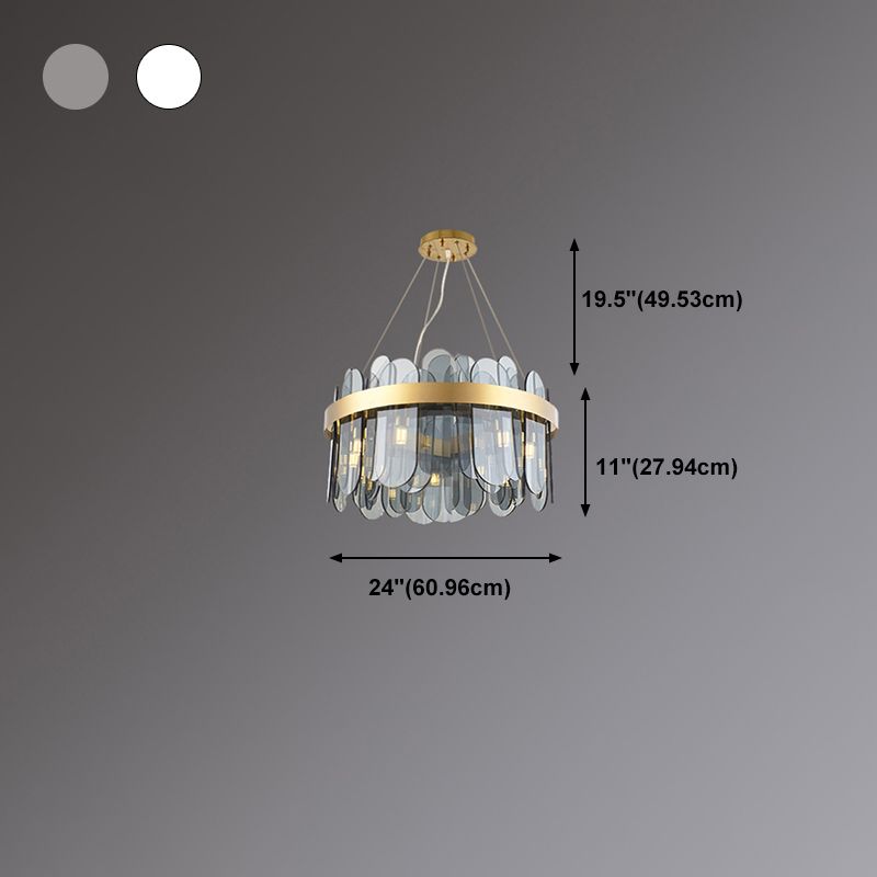 Ringform Decke Kronleuchter Modernist Style Glassuspension Licht für Wohnzimmer