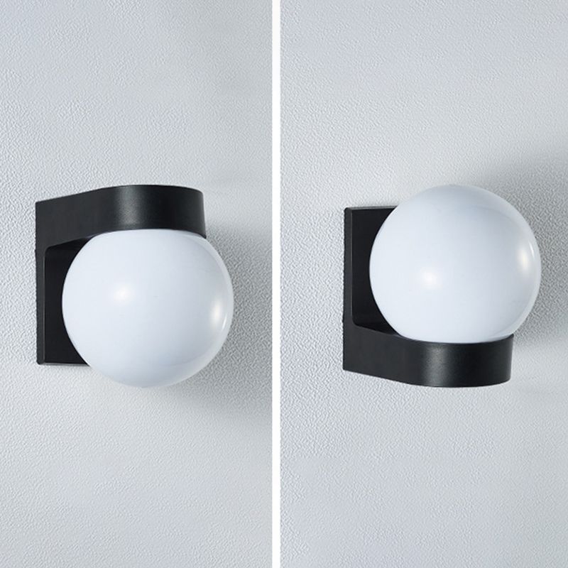 Kugelwandbeleuchtung moderner Milch weiß weißes Glas 1 leichte Leuchtenlampe für Outdoor