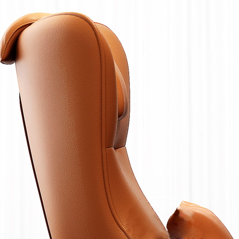 Contemporary Orange Accent Armchair with Solid Wood Frame and Metal Legs