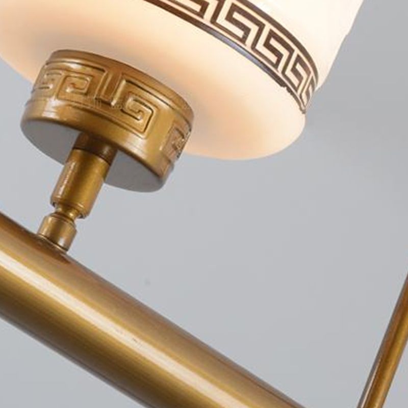 3-Light Island Lighting Fixtures Modern Restaurant Suspension Lamp with White Glass Shade