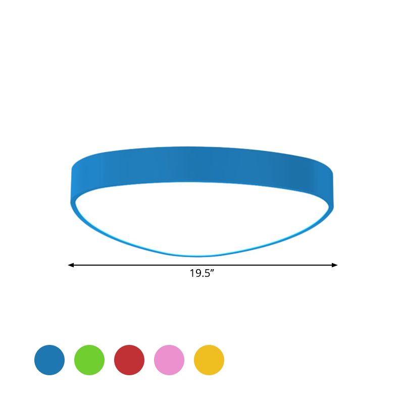 Acrylic Teardrop Shaped Ceiling Lamp Kids Red/Green/Yellow LED Flush Mount Recessed Lighting for Nursery