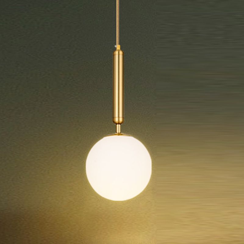 Glass Spherical Shape Pendant Lighting Modern Style 1 Light Hanging Lamp for Living Room