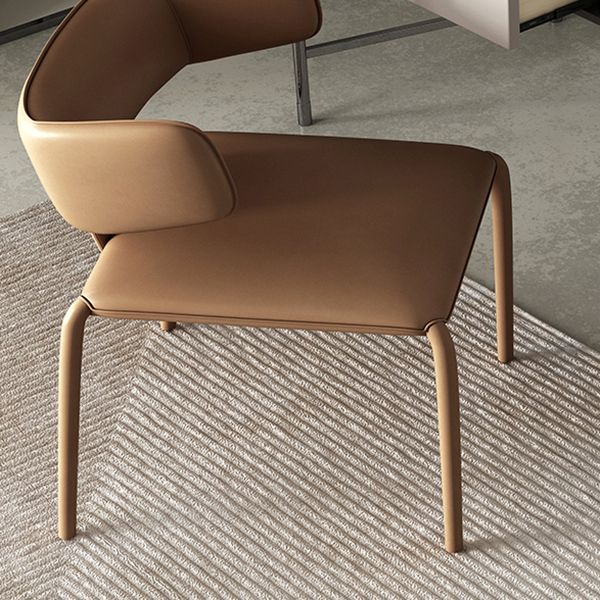 Nordic Style Side Chair Faux Leather Wingback Chair for Living Room