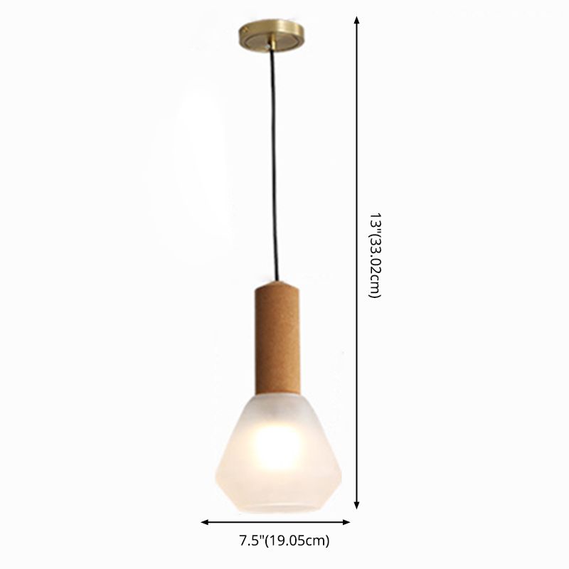 Verre Postmodern Pendant Light 1-Light Copper suspendu plafonnier pour chambre à coucher