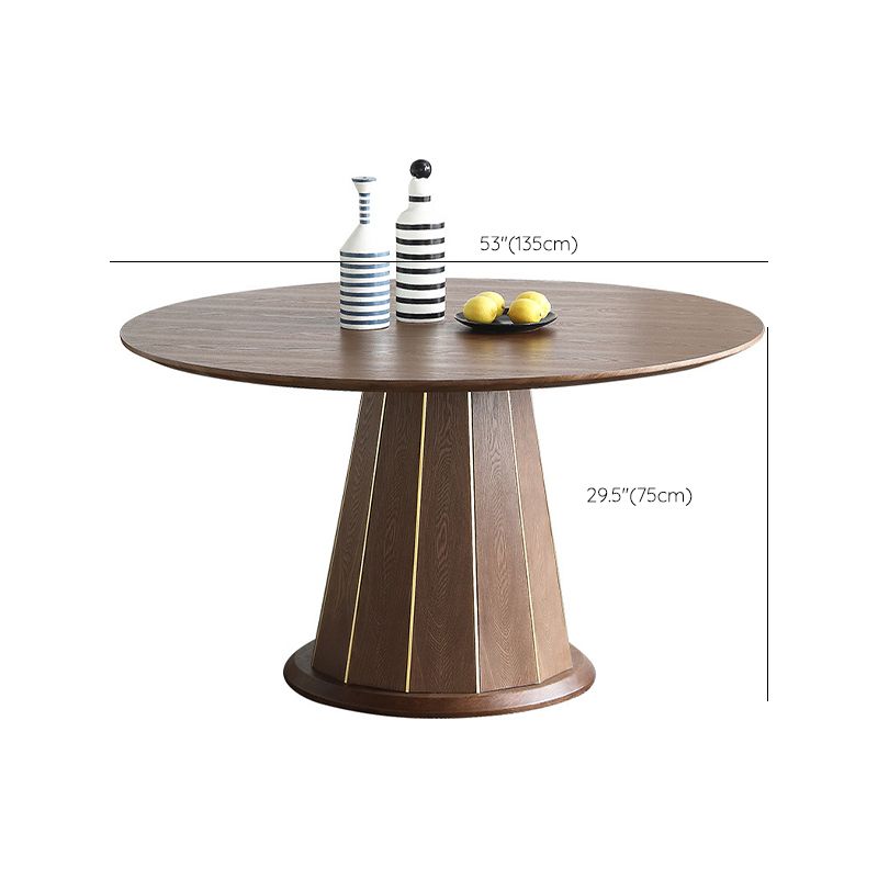 Modern Round Dining Table Wood Base Pedestal Table for Home Kitchen