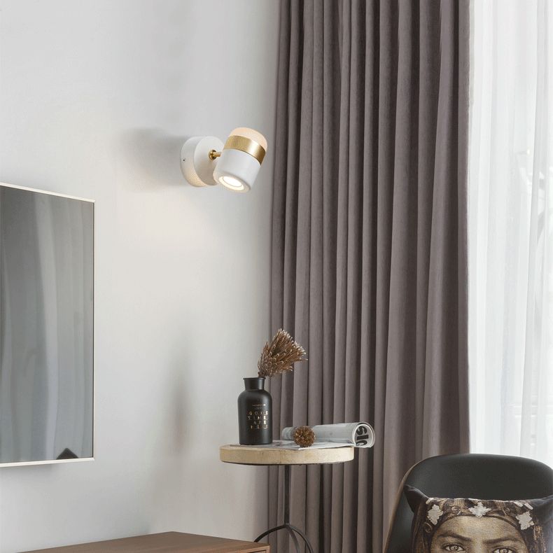 Minimalism Aluminum Wall Mount Lamp Bedroom Wall Lighting Fixture with 1 Spotlight