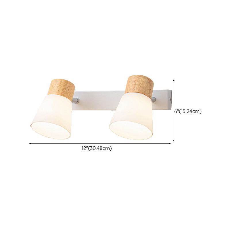 Wood Cone Shape Wall Light Modern Style Multi Lights Wall Light Sconce in White