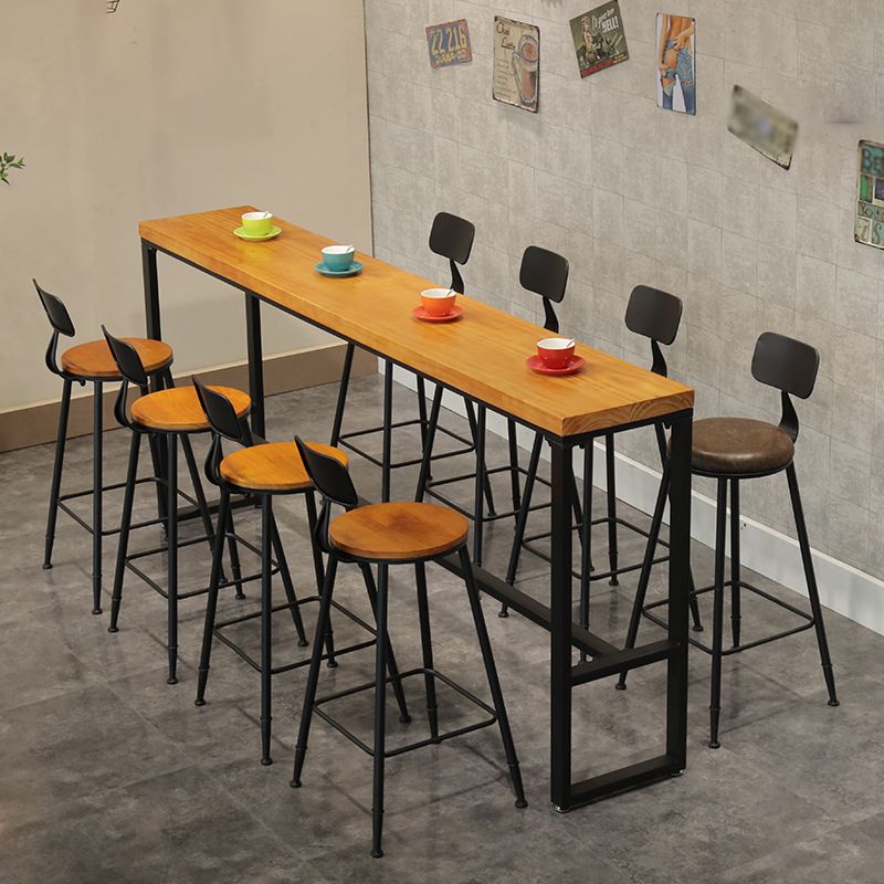 Industrial Bar and Counter Stool Low Back Stool with 4 Metal Legs