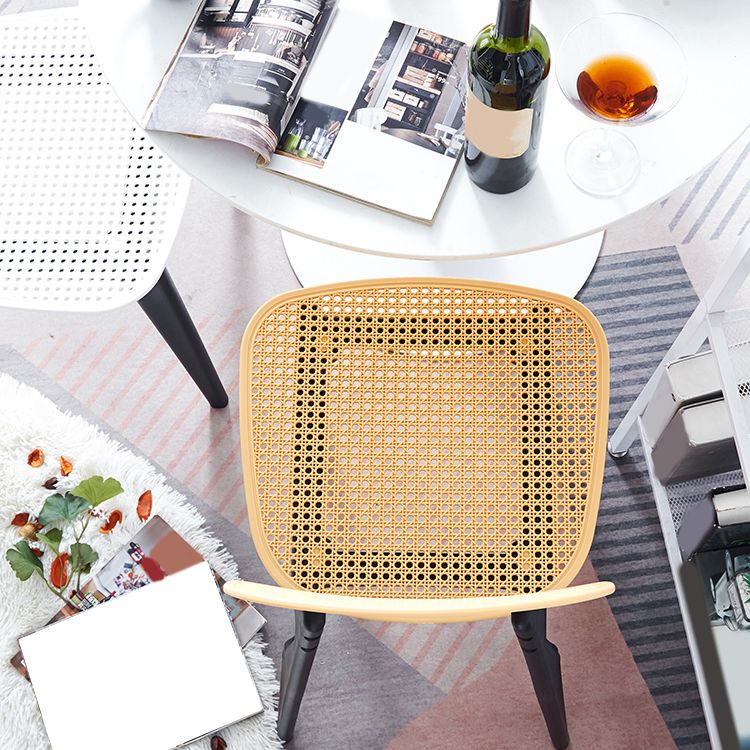 Contemporary Style Open Back Plastic Dining Side Chair for Dining Room